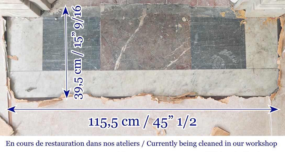 Carrara marble mantelpiece with corbel-style supports, Napoleon III period-8